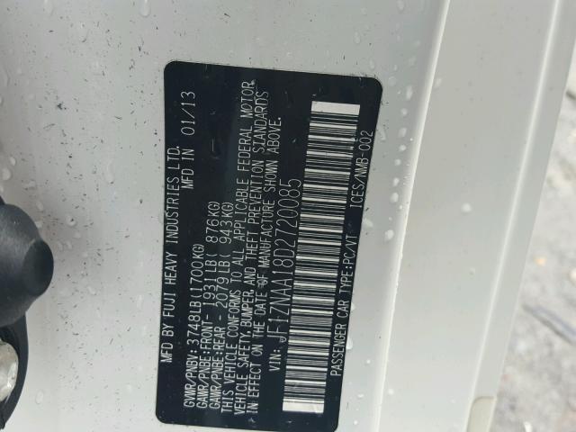 JF1ZNAA18D2720085 - 2013 TOYOTA SCION FR-S თეთრი ფოტო 10