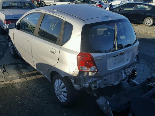 KL1TD66697B792140 - 2007 CHEVROLET AVEO BASE SILVER photo 3