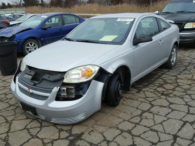 1G1AK15F077330362 - 2007 CHEVROLET COBALT LS SILVER photo 2