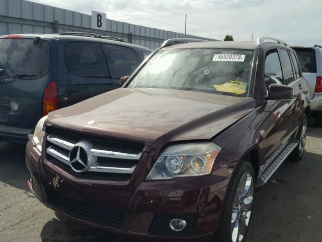 WDCGG5GB3AF339178 - 2010 MERCEDES-BENZ GLK 350 MAROON photo 2