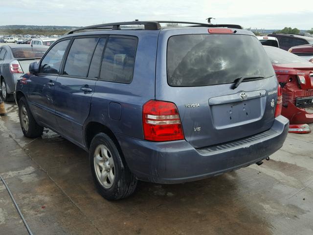 JTEGF21A920069171 - 2002 TOYOTA HIGHLANDER BLUE photo 3