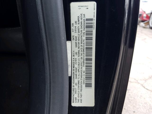 3VWRW31C69M501675 - 2009 VOLKSWAGEN NEW BEETLE 黑色 照片 10