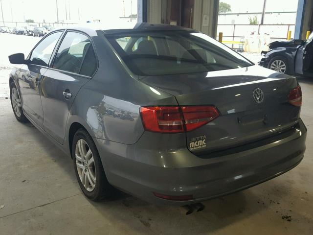 3VW2K7AJ2FM356567 - 2015 VOLKSWAGEN JETTA BASE 灰色 照片 3