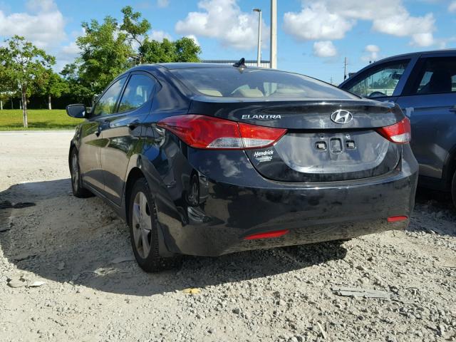 KMHDH4AE4DU923300 - 2013 HYUNDAI ELANTRA GL BLACK photo 3