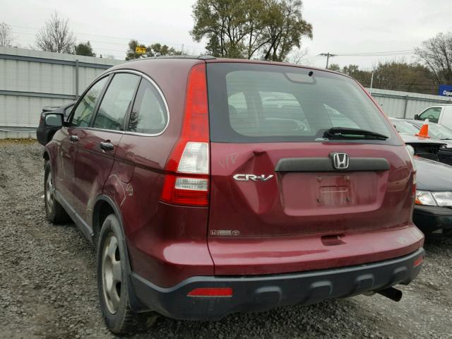 5J6RE48379L038183 - 2009 HONDA CR-V LX BURGUNDY photo 3