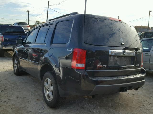 5FNYF48569B007378 - 2009 HONDA PILOT EXL BLACK photo 3