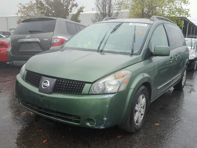 5N1BV28U34N303792 - 2004 NISSAN QUEST S GREEN photo 2