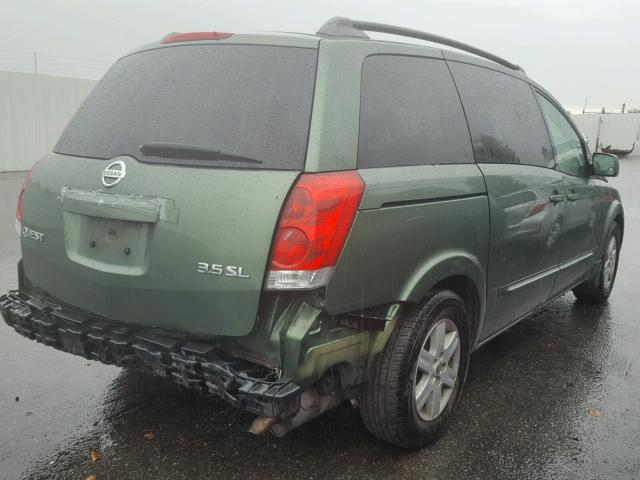 5N1BV28U34N303792 - 2004 NISSAN QUEST S GREEN photo 4