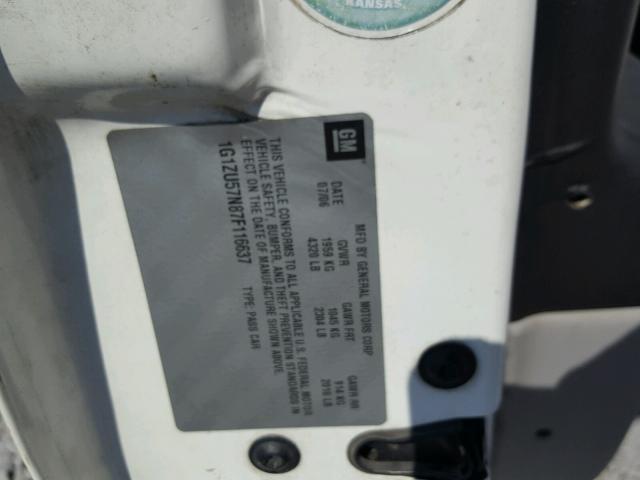 1G1ZU57N87F116637 - 2007 CHEVROLET MALIBU LTZ 白色 照片 10