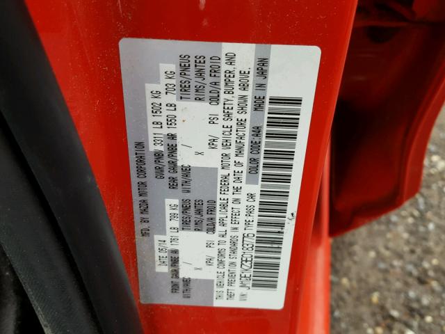 JM1DE1KZ3E0183776 - 2014 MAZDA MAZDA2 SPO 红色 照片 10