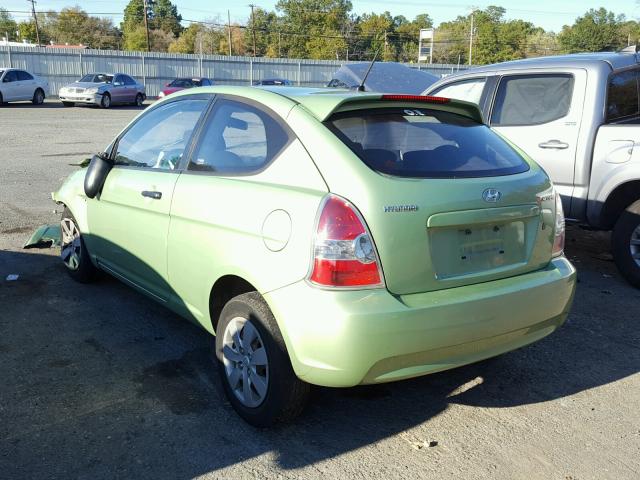 KMHCM36C38U103269 - 2008 HYUNDAI ACCENT GS GREEN photo 3