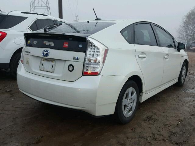 JTDKN3DU6B1415779 - 2011 TOYOTA PRIUS WHITE photo 4