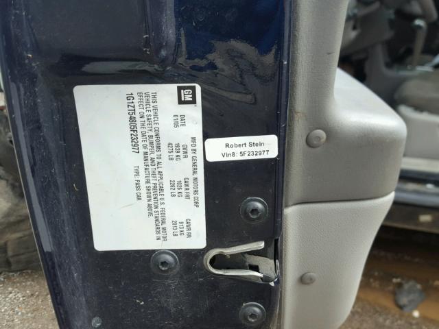 1G1ZT54805F232977 - 2005 CHEVROLET MALIBU LS Mavi foto 10