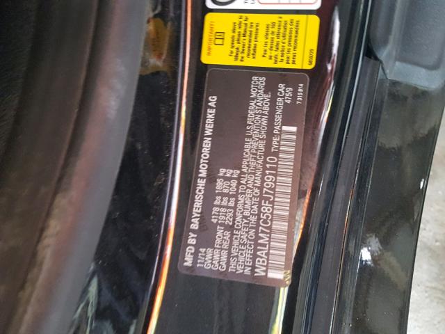 WBALM7C58FJ799110 - 2015 BMW Z4 SDRIVE3 BLACK photo 10