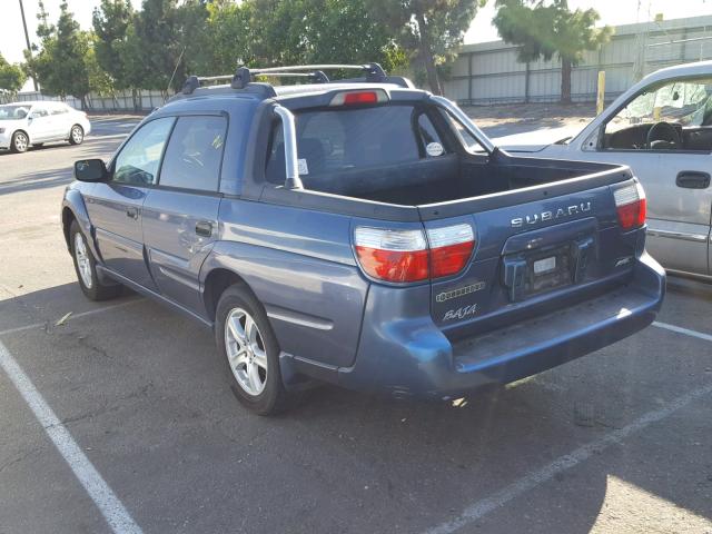 4S4BT62C167100369 - 2006 SUBARU BAJA SPORT BLUE photo 3