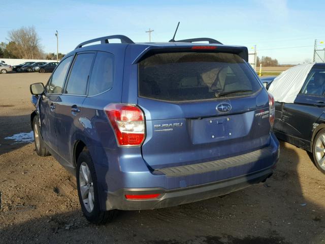 JF2SJAHC8FH555638 - 2015 SUBARU FORESTER 2 BLUE photo 3