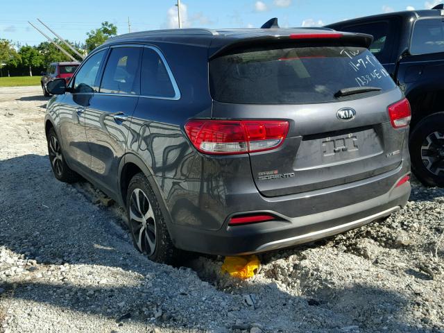 5XYPH4A19GG033363 - 2016 KIA SORENTO EX GRAY photo 3