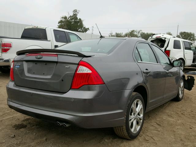 3FAHP0HA5CR235449 - 2012 FORD FUSION SE GRAY photo 4