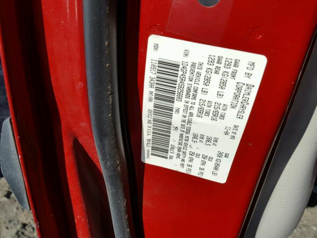 1D4GP45R45B256603 - 2005 DODGE CARAVAN SX RED photo 10