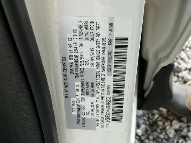 JM3KE4CY4G0789273 - 2016 MAZDA CX-5 TOURI WHITE photo 10