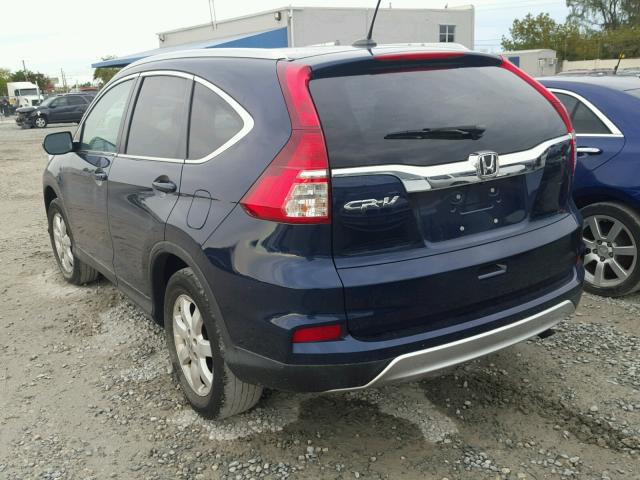 2HKRM3H79FH548928 - 2015 HONDA CR-V EXL BLUE photo 3