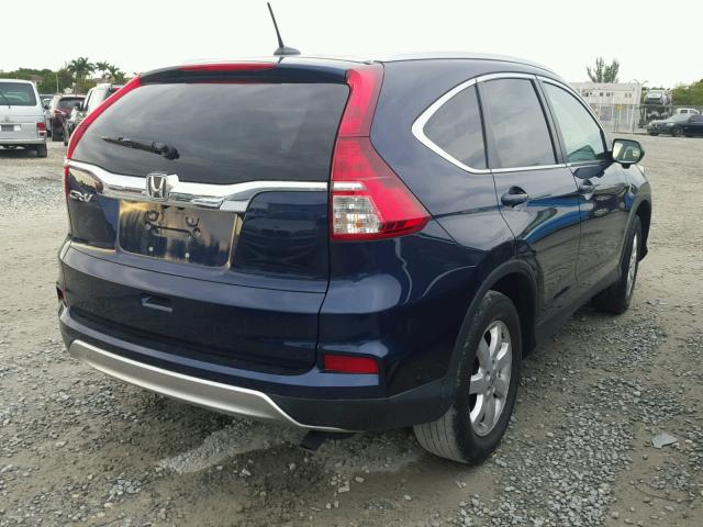 2HKRM3H79FH548928 - 2015 HONDA CR-V EXL BLUE photo 4