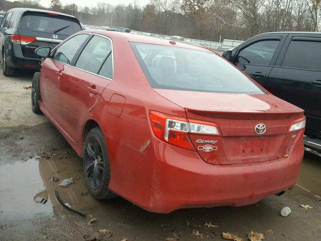 4T1BF1FK3CU523088 - 2012 TOYOTA CAMRY BASE MAROON photo 3