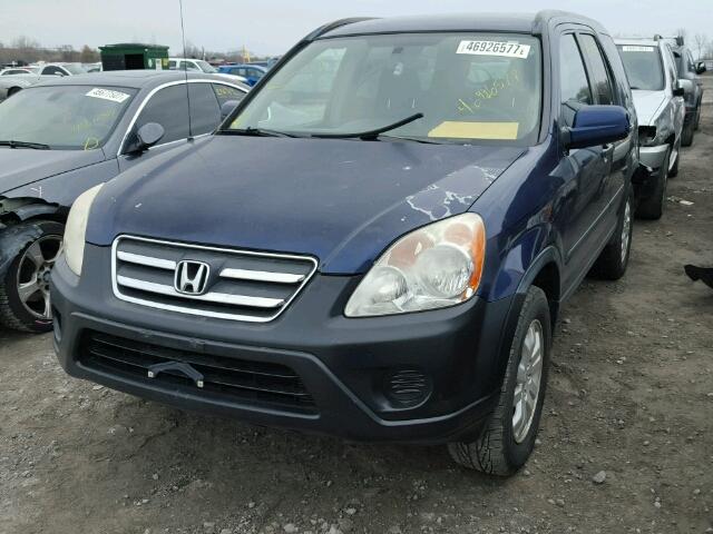 JHLRD78885C813335 - 2005 HONDA CR-V EX BLUE photo 2