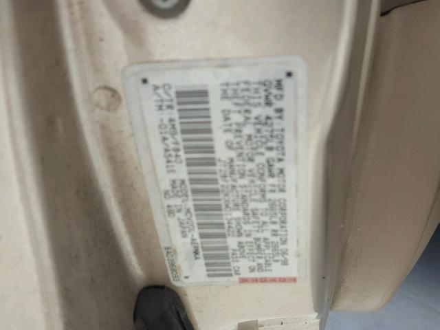 JT2BF22KXW0134422 - 1998 TOYOTA CAMRY CE GOLD photo 10