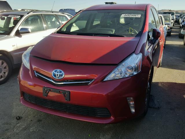 JTDZN3EU1E3307947 - 2014 TOYOTA PRIUS V RED photo 2