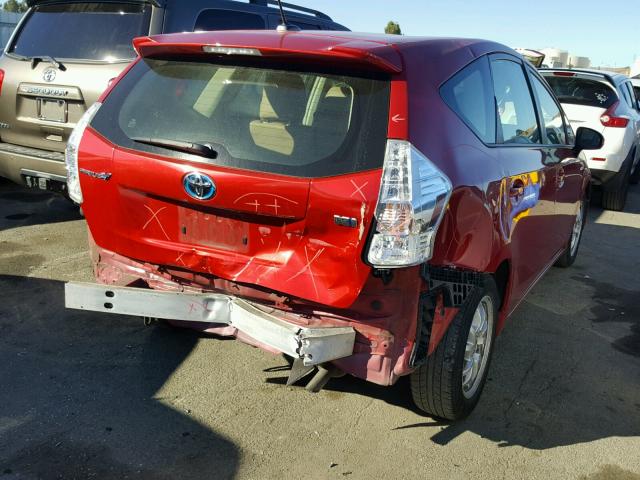 JTDZN3EU1E3307947 - 2014 TOYOTA PRIUS V RED photo 4