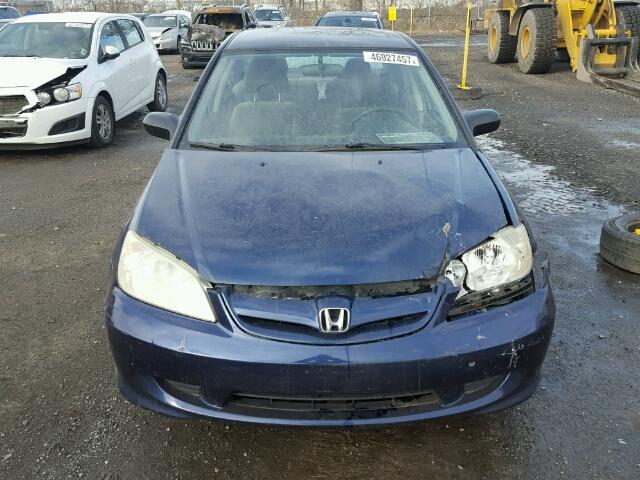 2HGES16385H045215 - 2005 HONDA CIVIC DX V BLUE photo 9