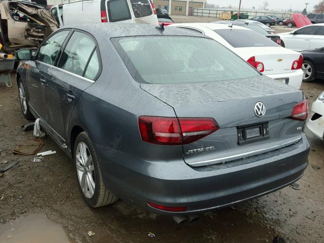 3VWL17AJ5HM347548 - 2017 VOLKSWAGEN JETTA SEL GRAY photo 3