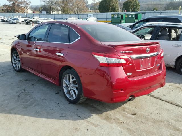 3N1AB7AP6EY295589 - 2014 NISSAN SENTRA S RED photo 3