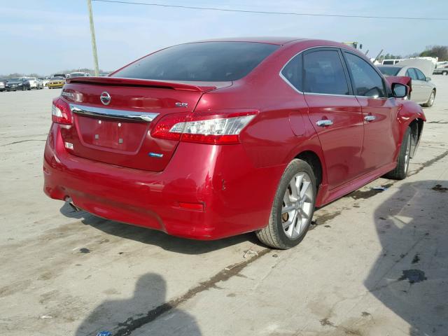 3N1AB7AP6EY295589 - 2014 NISSAN SENTRA S RED photo 4