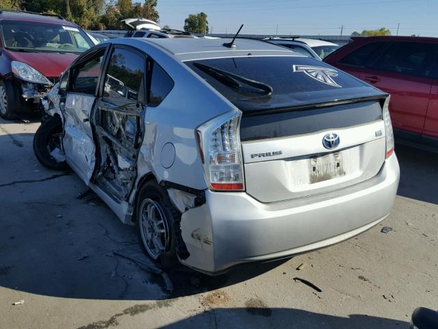 JTDKN3DU6A0196469 - 2010 TOYOTA PRIUS SILVER photo 3