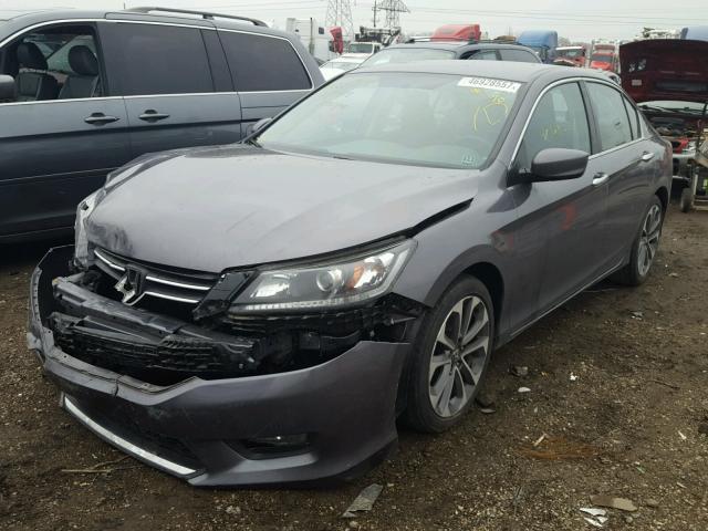 1HGCR2F52EA265247 - 2014 HONDA ACCORD SPO GRAY photo 2