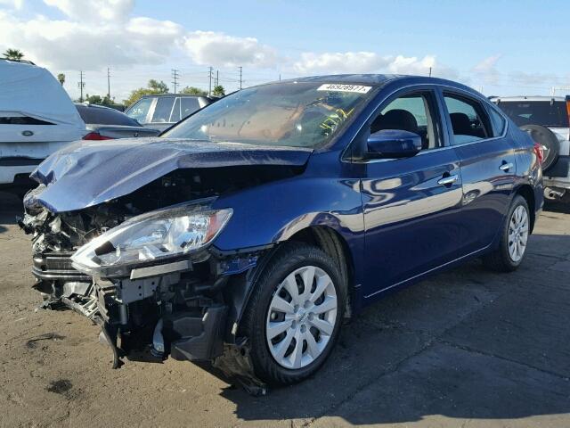 3N1AB7AP9HL674376 - 2017 NISSAN SENTRA S BLUE photo 2