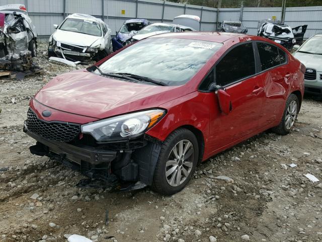 KNAFX4A6XE5064148 - 2014 KIA FORTE LX RED photo 2