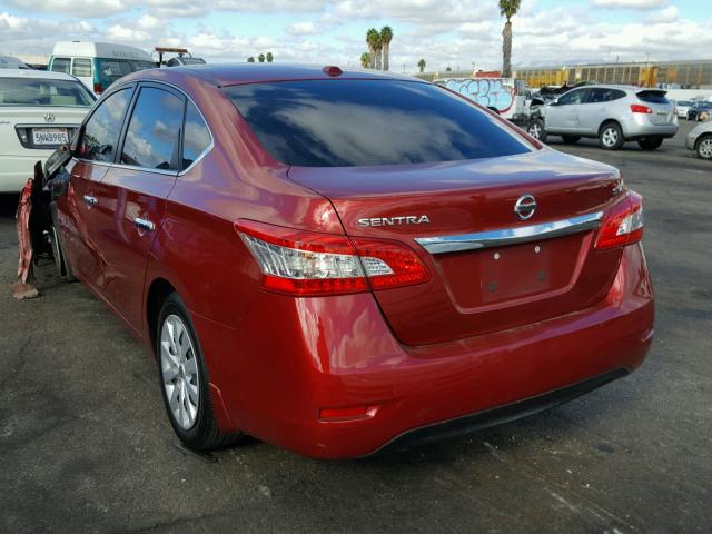 3N1AB7AP8FY357804 - 2015 NISSAN SENTRA S RED photo 3