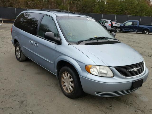 2C4GP44LX3R286391 - 2003 CHRYSLER TOWN & COU BLUE photo 1