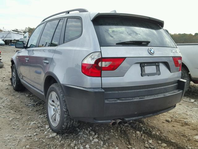 WBXPA93455WD22352 - 2005 BMW X3 3.0I SILVER photo 3