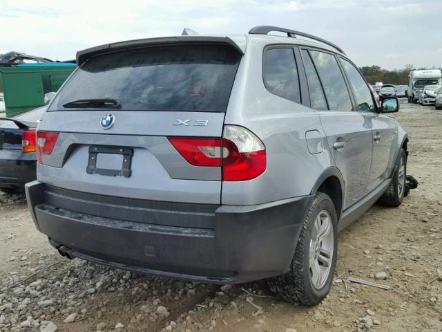 WBXPA93455WD22352 - 2005 BMW X3 3.0I SILVER photo 4