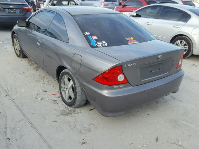 1HGEM229X5L062126 - 2005 HONDA CIVIC EX GRAY photo 3