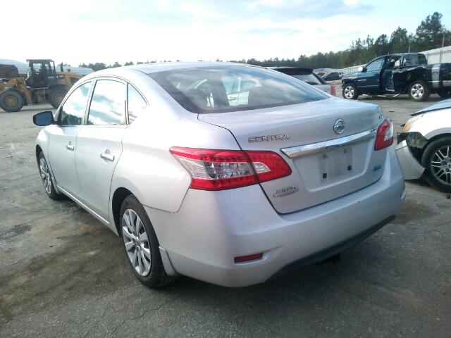 3N1AB7AP1DL727517 - 2013 NISSAN SENTRA S SILVER photo 3