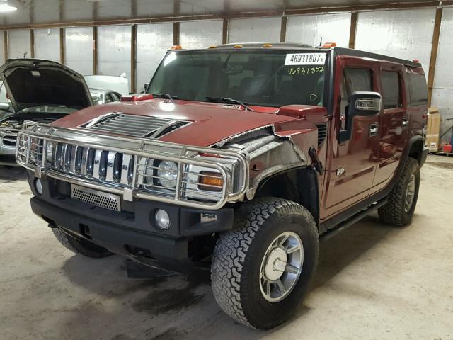 5GRGN23U54H103804 - 2004 HUMMER H2 MAROON photo 2