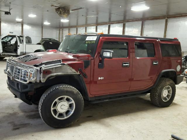 5GRGN23U54H103804 - 2004 HUMMER H2 MAROON photo 9