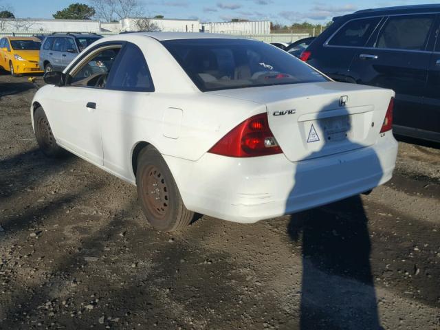 1HGEM21551L039202 - 2001 HONDA CIVIC LX WHITE photo 3