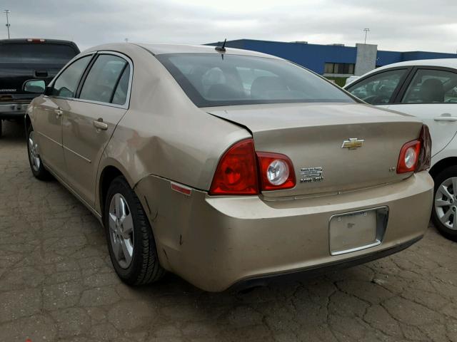 1G1ZG57B784216691 - 2008 CHEVROLET MALIBU LS GOLD photo 3