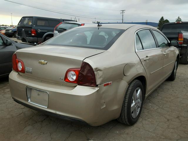 1G1ZG57B784216691 - 2008 CHEVROLET MALIBU LS GOLD photo 4